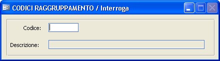 codici raggruppamento